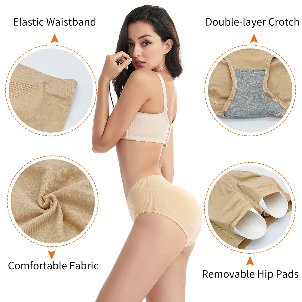 Butt and Hip Enhancer BOOTY PADDED Pads Removable #1 Silicone Pads Butt  Panties