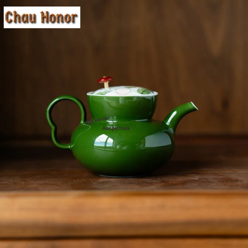 Hand-painted Camellias Flower Mouth Tea Set Complete Set Elegant Tea Ceremony Set Teapot and Tea Cup Set Tableware Collection