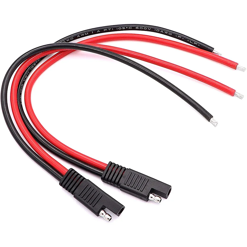 

2pcs 30cm 10AWG SAE Connector Cable SAE Quick Connector Disconnect Plug Automotive Extension Cable Solar Panel