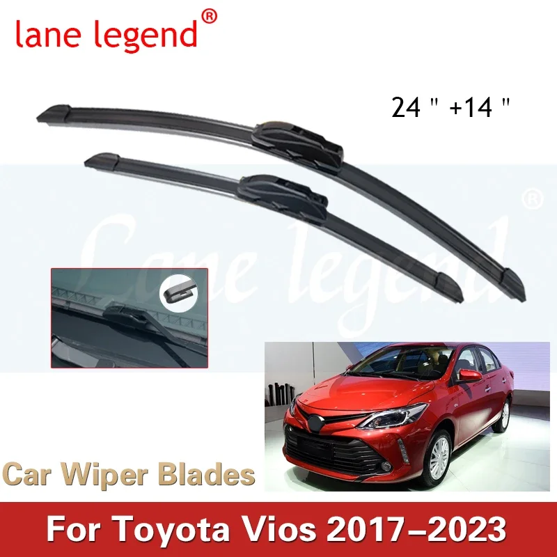 Автомобильный набор стеклоочистителей LHD для Toyota Vios 2017-2021 2022 2023 + лобовое стекло 24 