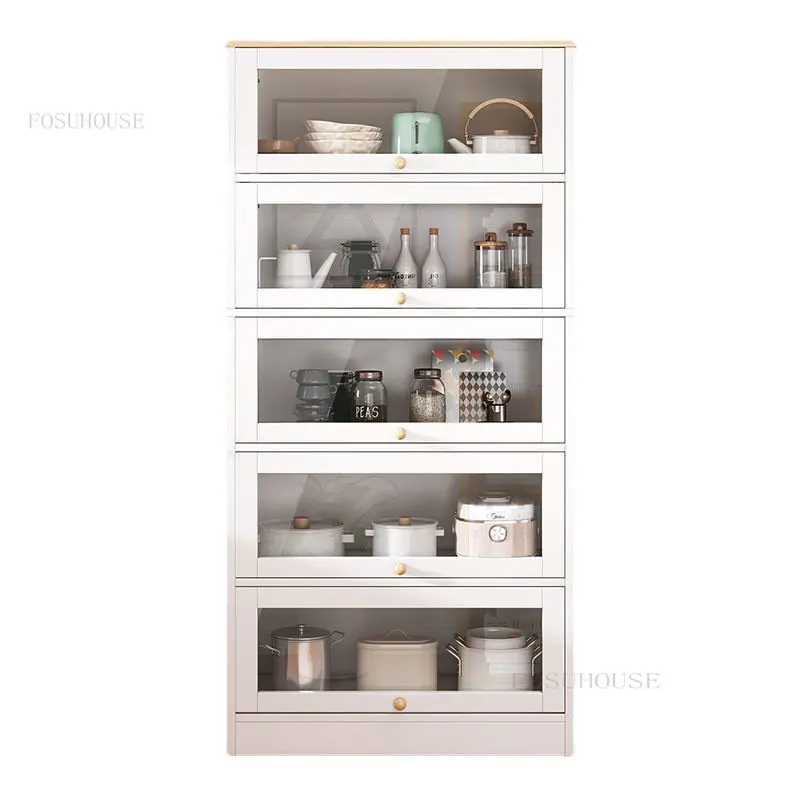 Modern Kitchen Cabinet Home Furniture Multi-layer Storage Cabinet Dining Sideboard Living Room Floor Tableware Electrical Racks
