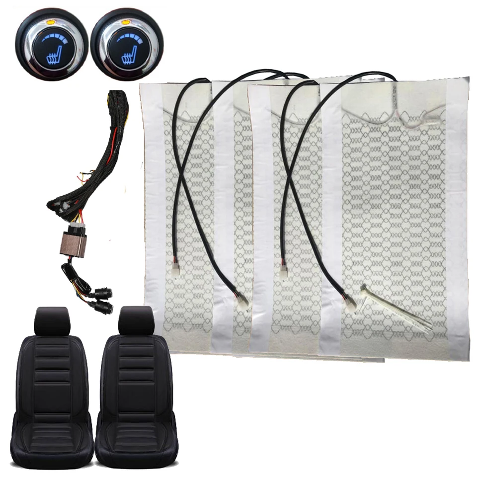 APVMFMKLTG Sitzheizung 12V - 4 Stück Kohlefaser Heizkissen