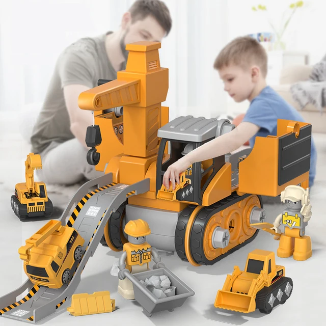 Screw Toy Nut Disassembly Deformed Blocks Engineer Truck Excavator Building Education Construction Set Kids Plastic Boy Toy Gift 2