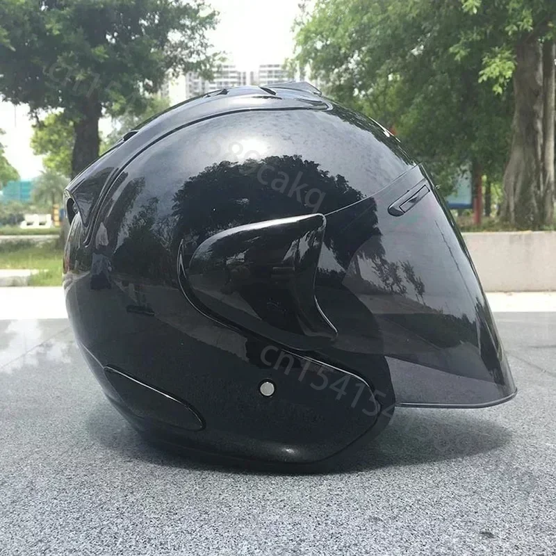 

Шлем мотоциклетный полушлем Ram4 яркий черный для мужчин и женщин, каска для езды по бездорожью и горам