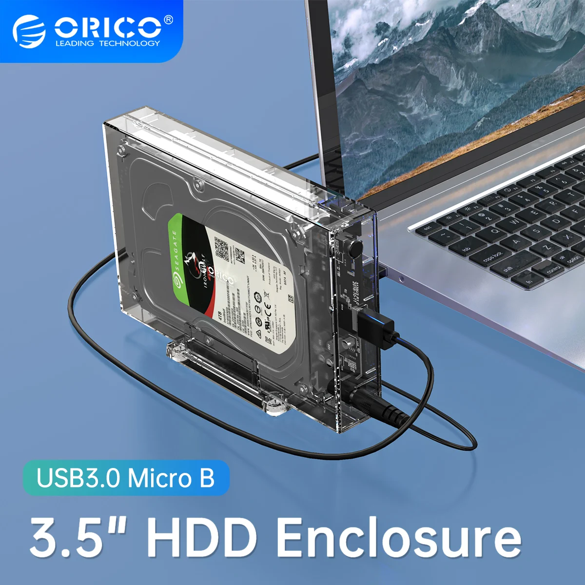 Orico casing hdd 3 5 transparan untuk 2 5 3 5 inci kotak hdd ssd