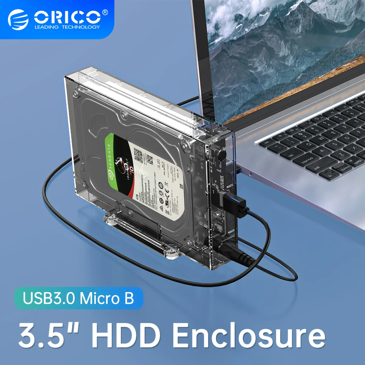 Orico Transparent 3.5'' Hdd Case For 2.5/3.5 Inch Ssd Hdd Box Hard Disk  Case Sata To Usb 3.0 Hard Drive Enclosure Support 16tb - Hdd & Ssd  Enclosure - AliExpress