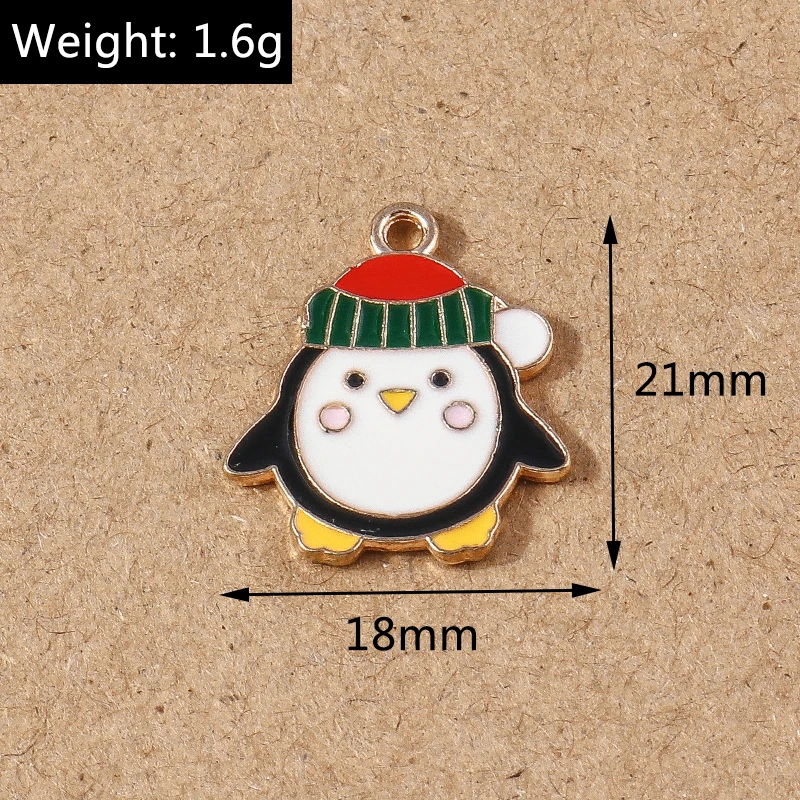 10 stücke Emaille Weihnachten Santa Claus Schneemann Charms Anhänger für Schmuck Herstellung Ohrringe Armband DIY Halskette Zubehör – Detail 27