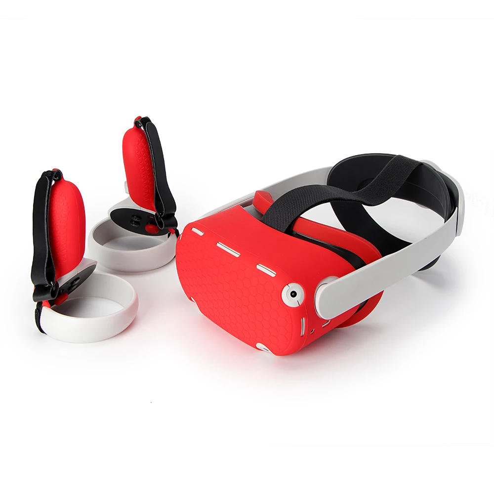 For Oculus Quest 2 VR Protective Cover Set VR Touch Controller With Knuckle Strap Handle Grip For Oculus Quest 2 Accessories