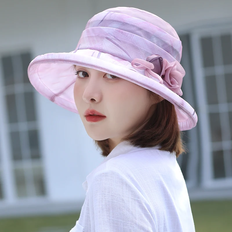 

Silk Sunscreen Hat Women's Summer Sunshade Hat UV Protection Sun Hat 2023 New Versatile Fisherman Hat Women
