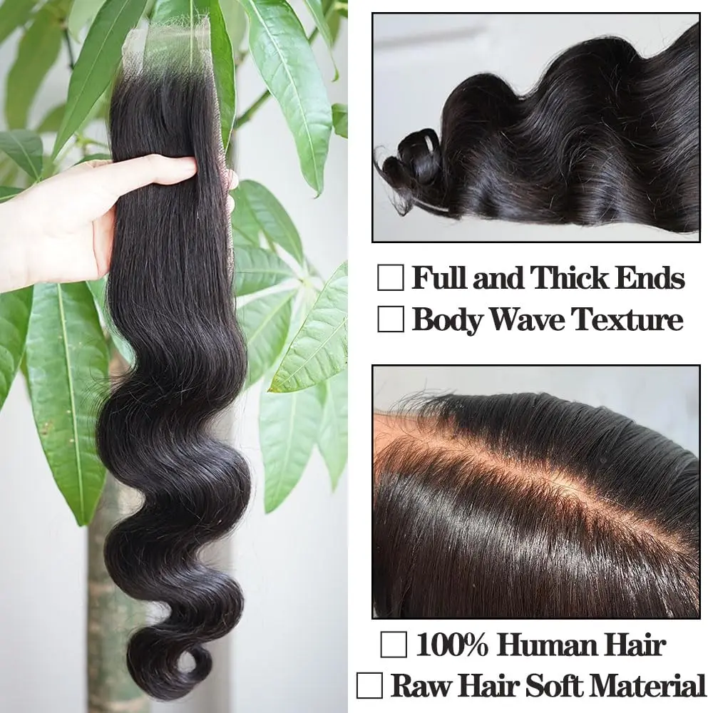 Body Wave 2x6 HD Lace Closure Human Hair Tiny Knots Real Invisible 13x4 HD Lace Frontal Human Hair Ear to Ear Full Density