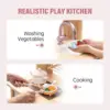 Rubud Wooden Play Kitchen with Realistic Accessories Toy Kitchen Set with Play Features Modern Style Toy Kitchen for Girls Boys 5