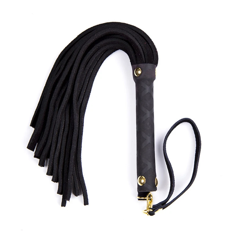 Pu Leather Equestrian Whip Racing Riding Crop Party Flogger Hand Cuffs