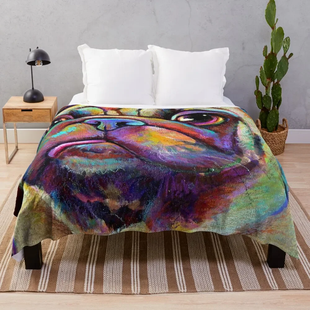 

Adorable PUG PUPPY with DERP TONGUE Throw Blanket Decorative Throw Blanket Winter bed blankets Flannel Blanket Tourist