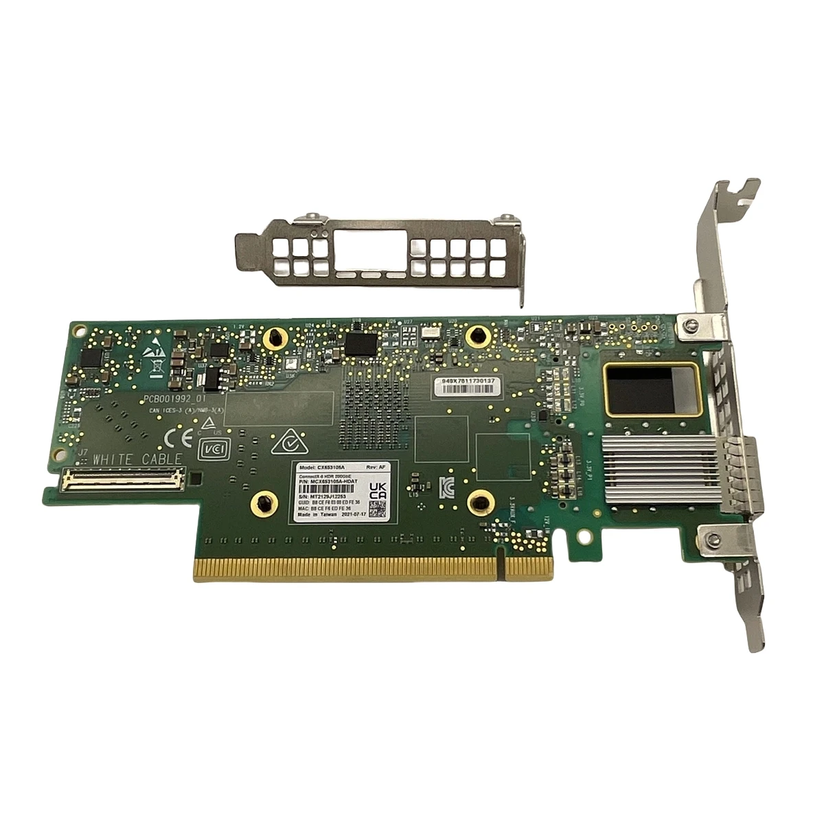 MCX653105A-HDAT Mellanox ConnectX-6 MCX653105A-HDAT Mellanox ConnectX-6 1Po 1포트 HDR 100/200GbE QSFP56 어댑터, 상태 양호