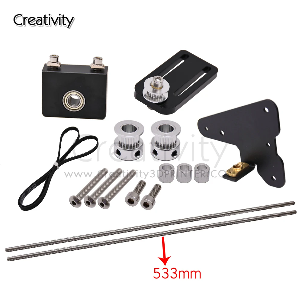 3D Printer Upgrade Kits Ender 3/CR10 Dual Z Axis T8 Lead Screw Kits Bracket Aluminum Profile WIth Belt Pulley