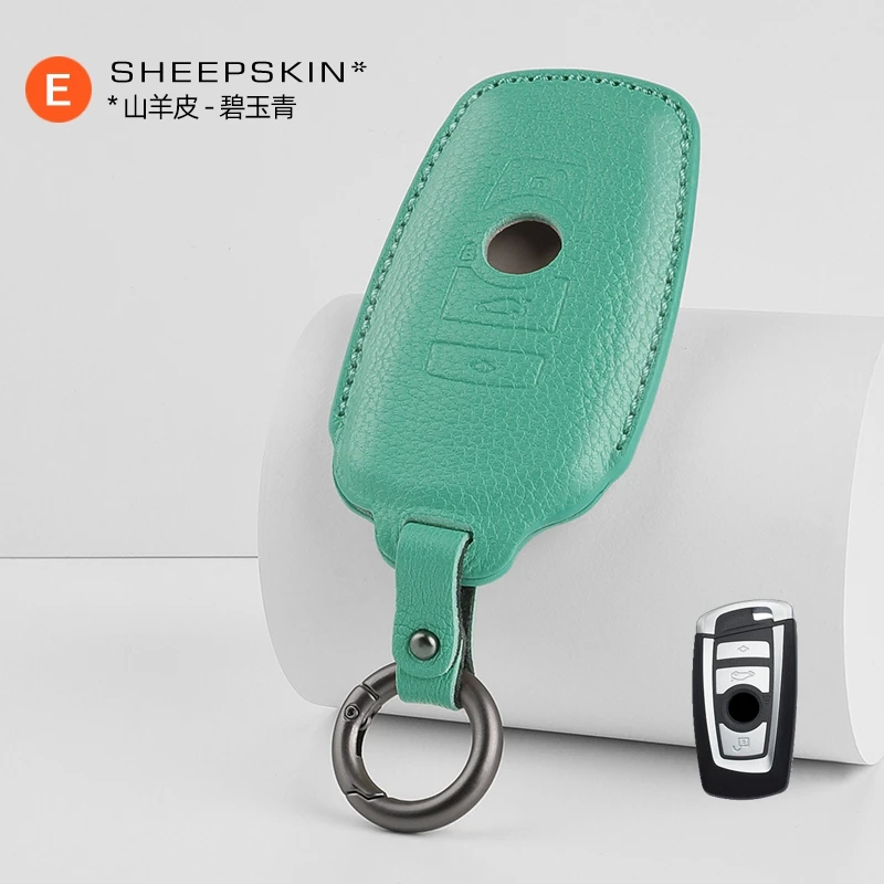 

Car Sheepskin Leather Key Case Holder Cover For BMW E90 3 4 5 Series 320i 530i 550i F20 F21 F30 F31 Auto Decorative Accessories