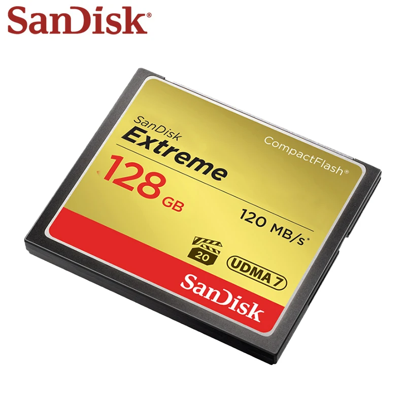카메라용 SanDisk 컴팩트 플래시 카드, 익스트림 메모리 카드, 최대 120 MB/s 읽기 속도 CF 카드, VPG20 UDMA 7, 32GB, 64GB, 128GB