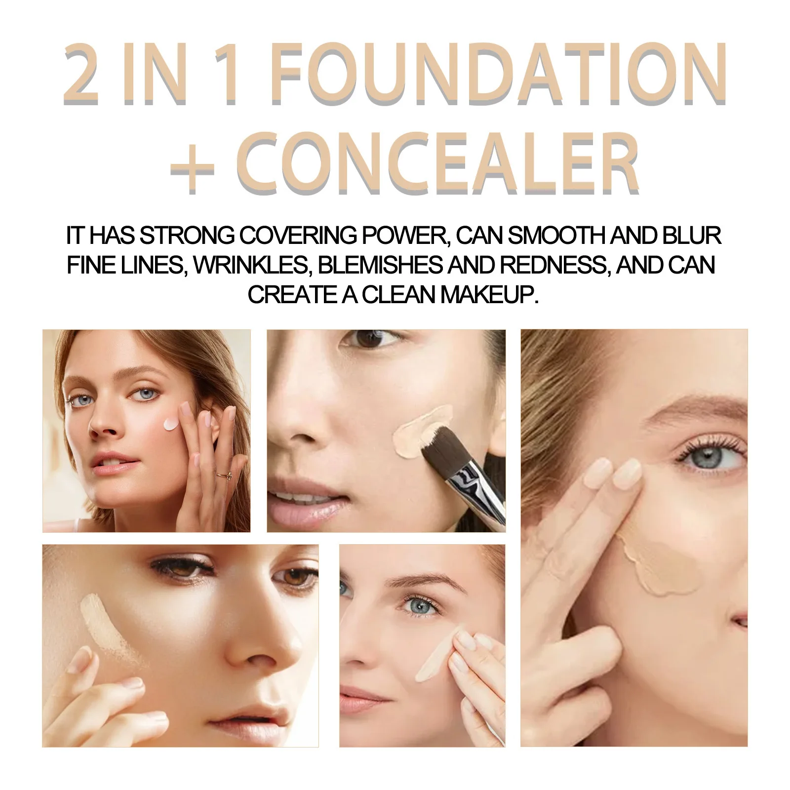 Liquid Foundation Cream Waterproof Dark Circles Corrector Lasting Contour Concealers Stick for Face Oil Control Makeup Base 7ml