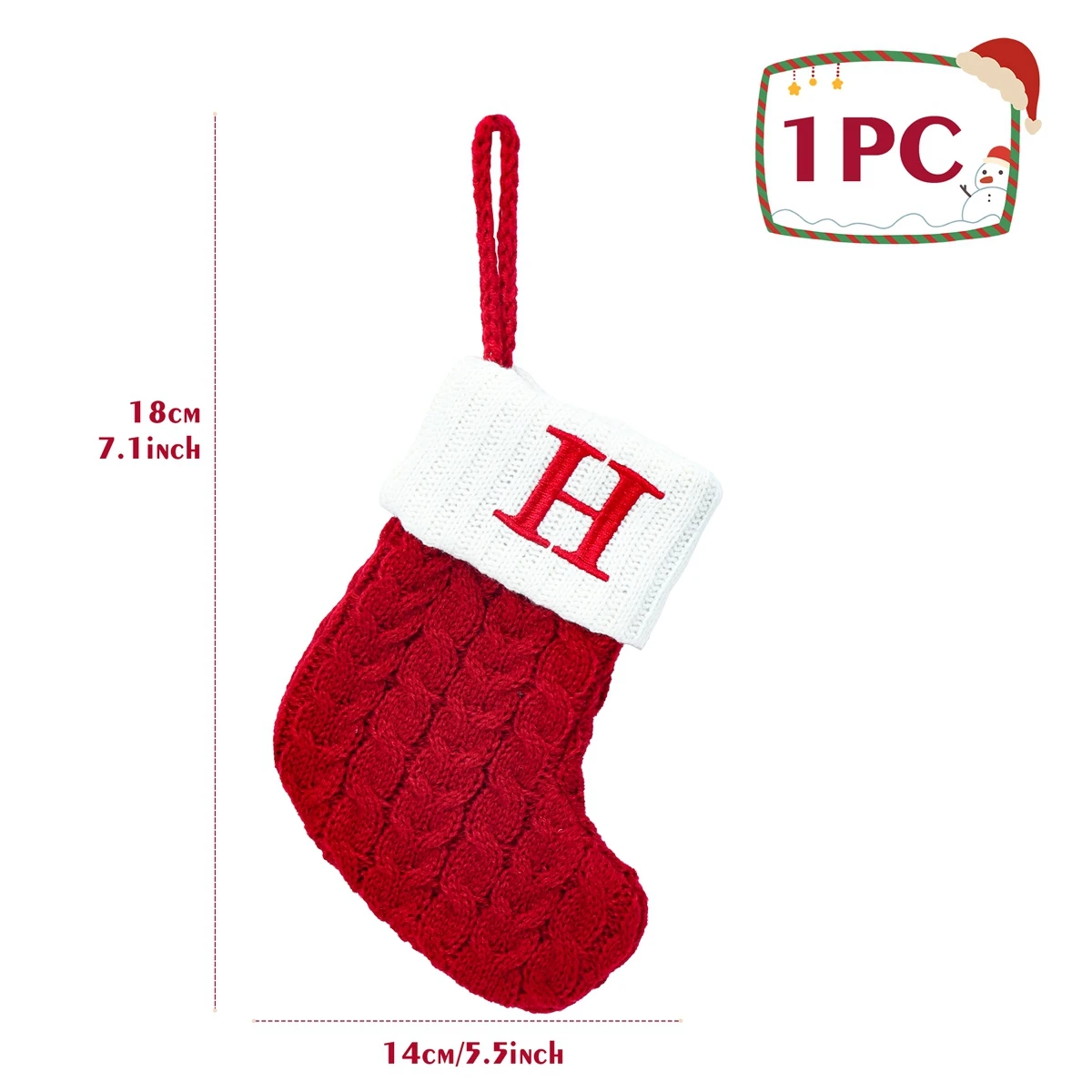 thumbnail image 1 of Calcetines de punto con letras de copo de nieve para decoración del hogar, adorno de árbol de Navidad, regalo, 2024, 2024, 1 of 5