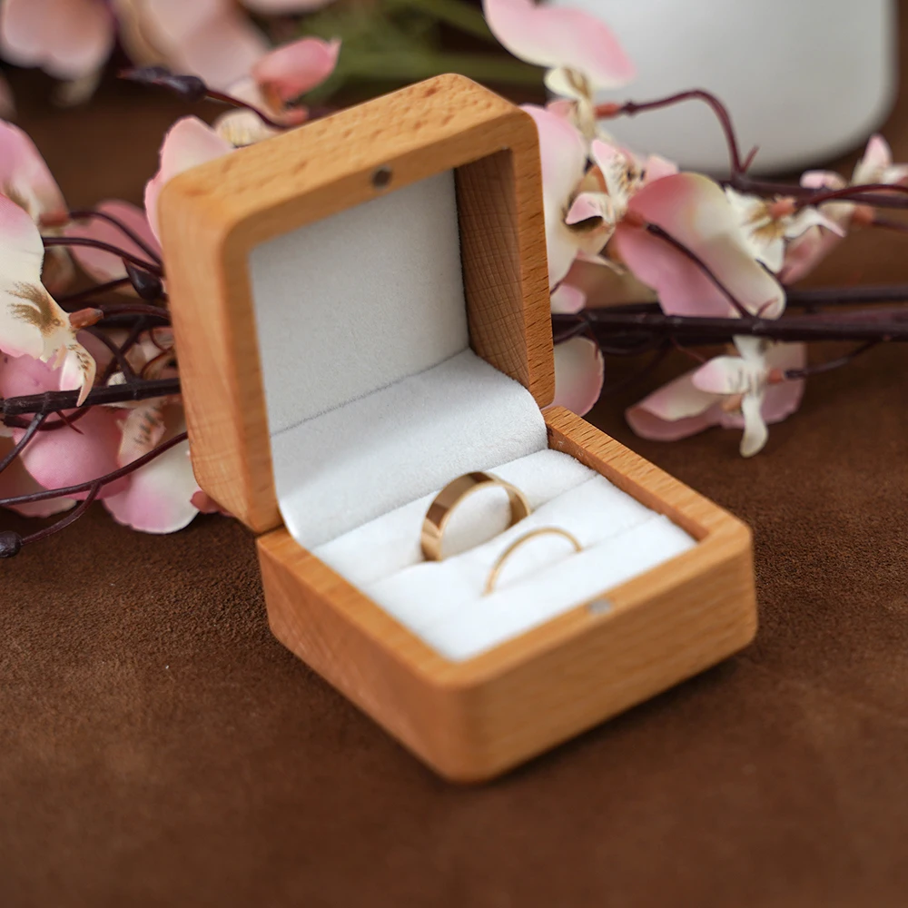 thumbnail image 2 of Personalized Wedding Ring Box - Custom Wooden Box With Names & Date For Ceremony 2 of 12