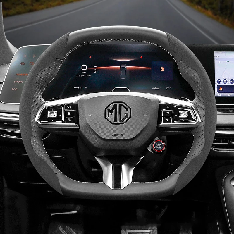 Enhanced Non-Slip Suede Steering Wheel Cover with Buckle Design