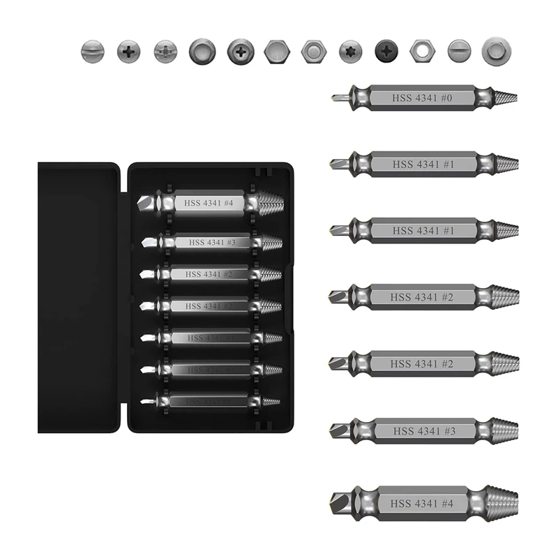 

Набор для извлечения поврежденных винтов, набор для извлечения сорванных винтов, ручные инструменты для самостоятельной сборки, экстрактор сломанных болтов для мужа