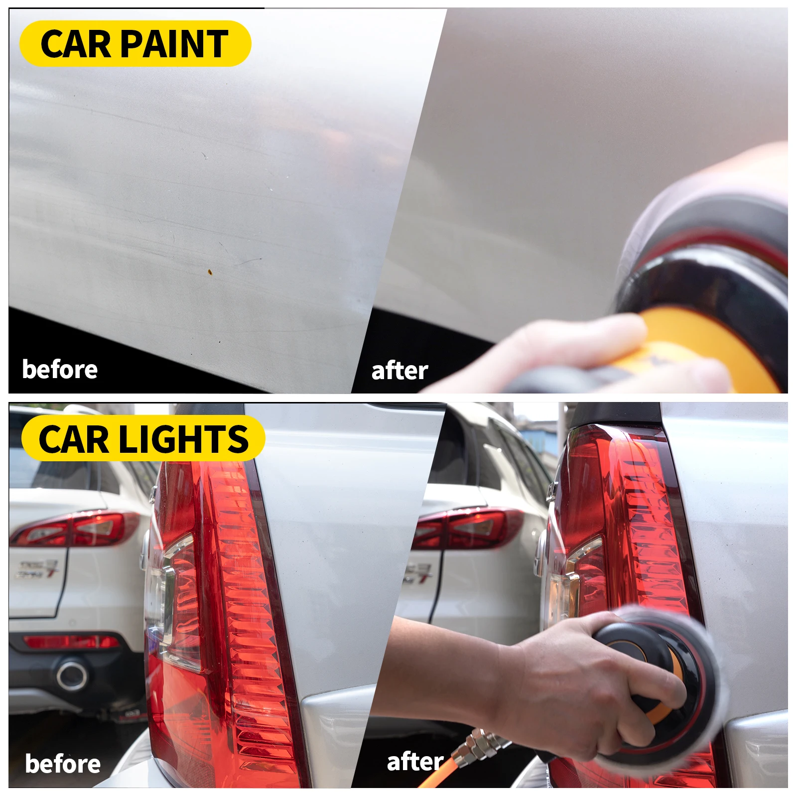 5/6 Inch Pneumatic Air Orbital Sander Polisher Tool Polishing Random Orbital Machine Grinder for Car Paint Care Rust Removal 3