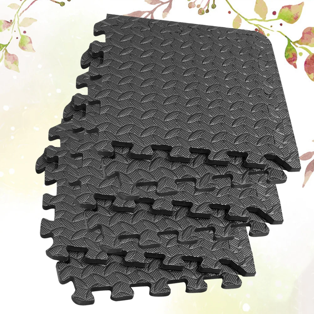 

6 Pcs Floor Pads for Gym Splicing Mat Leaf Grain Play Patchwork Rug Foam Tiles Area Rugs Brick Absorption Child Grey Flooring
