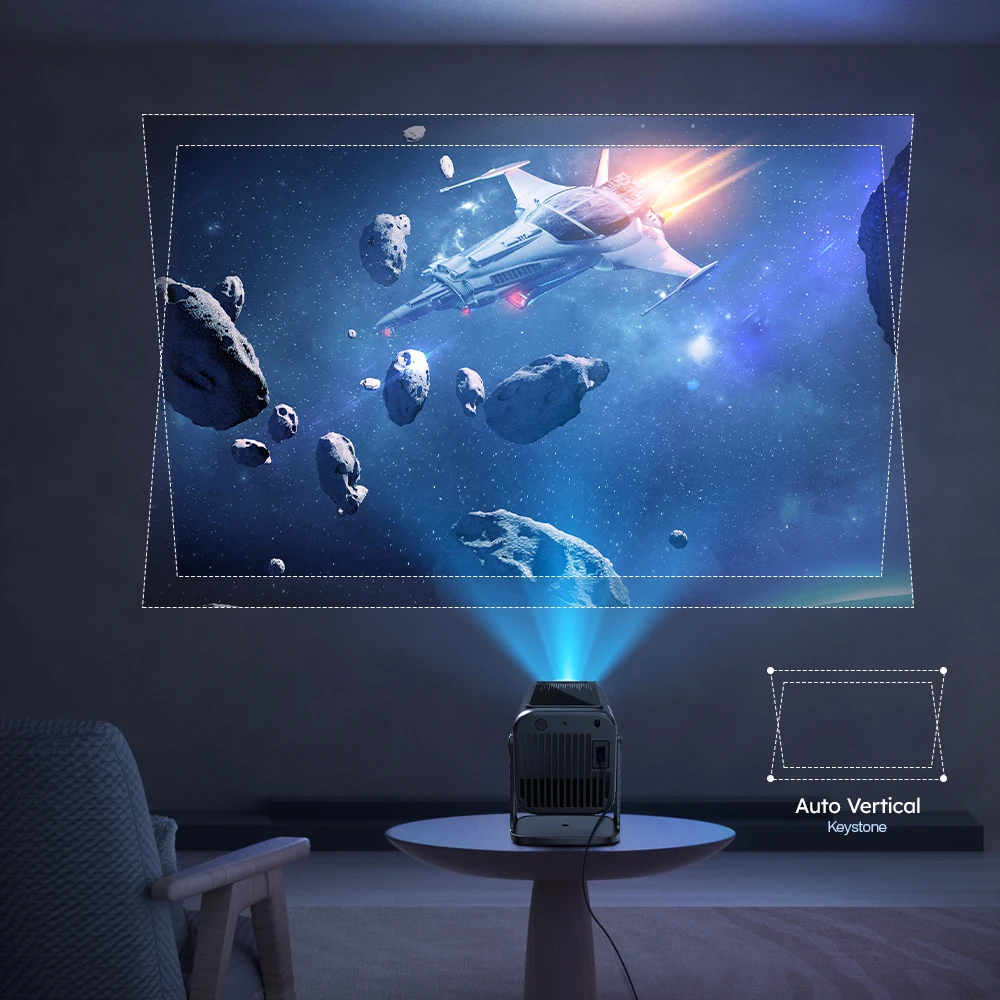 Brilliant 4K Smart Projector With WiFi6 Auto Focus For Immersive Home Theater