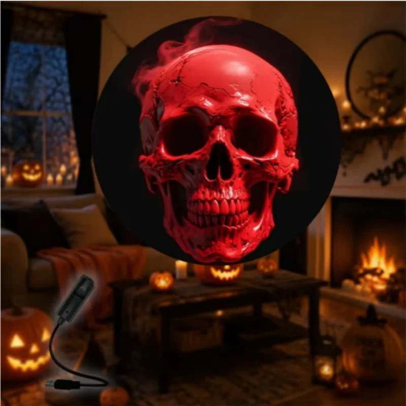 Halloween USB LED Projection Lamp, 3/6pcs Patterns Light Ghost