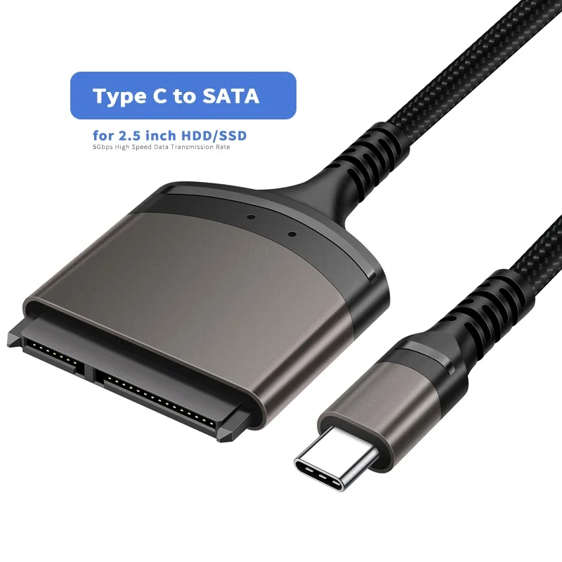 Sata-USB cアダプターケーブル,HDDおよびSSD用ハードドライブ