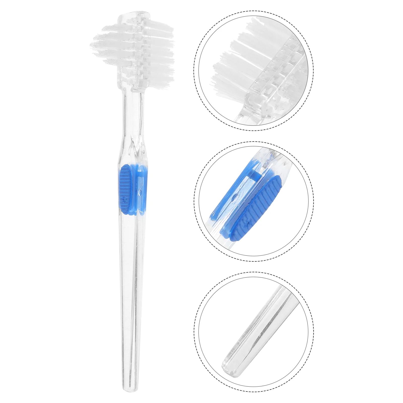

Transparent Denture Brush False Teeth Cleaning Brush Double-sided Toothbrush Artificial Teeth Cleaning Tool