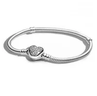 Bracelet original en argent sterling 925% avec cœur Mickey Snowman pour femmes, bijoux DIY pour anniversaire, cadeau pour la Saint-Valentin 5