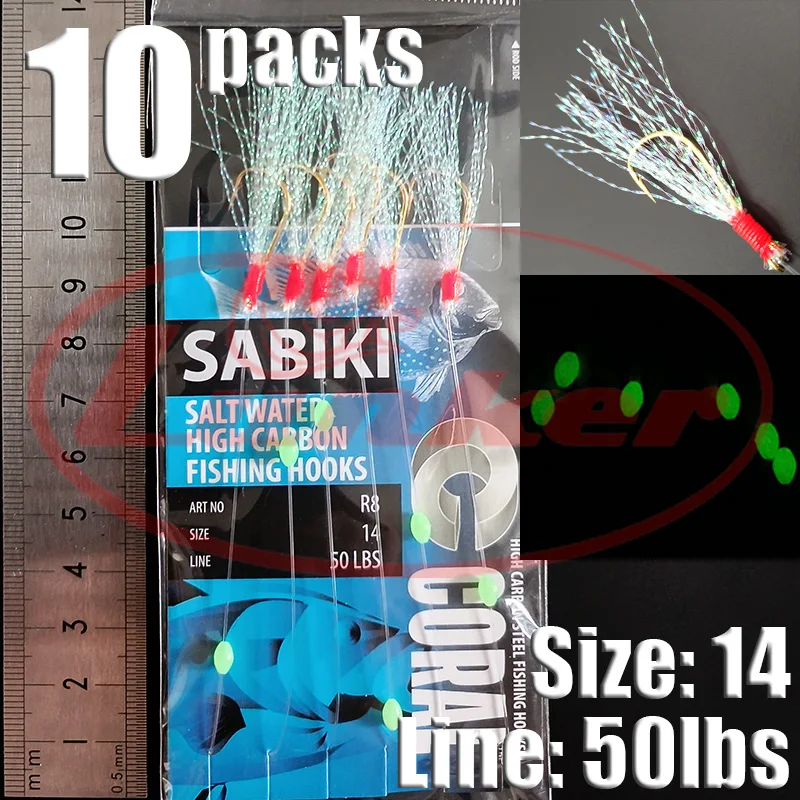 Lunker Sabiki Lure Flasher Rig Hook Soft Bait Luminous Eel Glow Dark Mackerel Fishing Snapper Mulloway Flathead Mullet_voghion.com