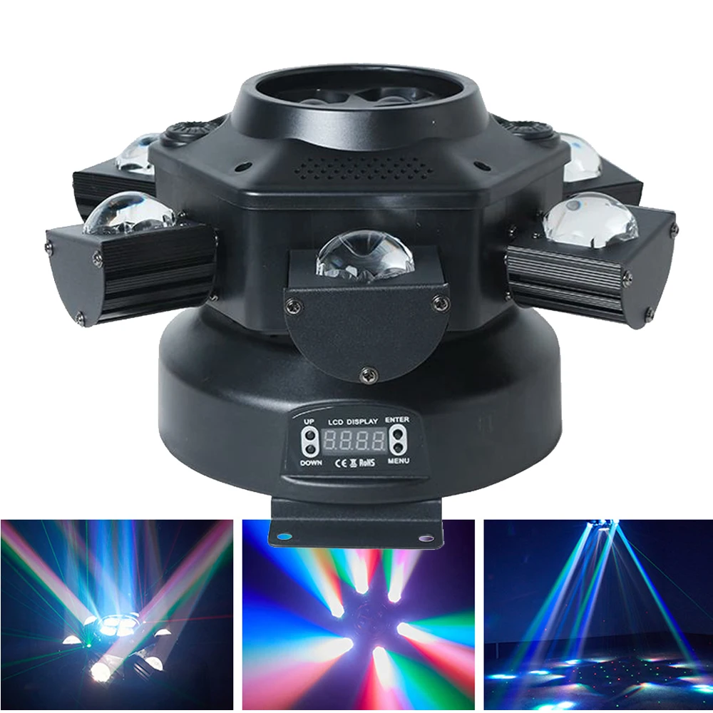 150W 6 Arms Profesional Stage Equipment Laser Effect Moving Head light DMX For Night Club Disco Music Pub Wedding