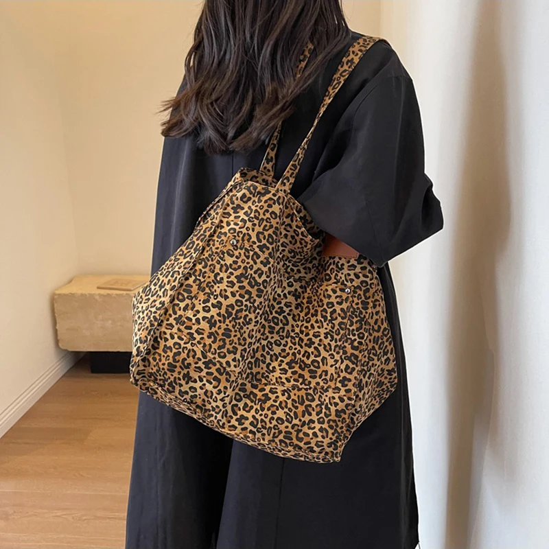 נמר דפוס tote תיק בד משובח בד תיק אופנה קיבולת גדולה תיק עבור בית הספר עבודה קניות