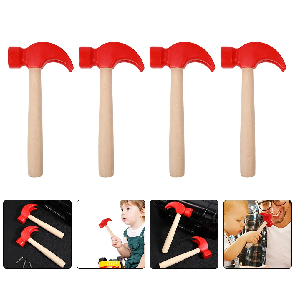 4 Pcs Hammer Baby Early Educational Wooden Puzzle Simulation Children Red Disassemble Hammers Toddler 6