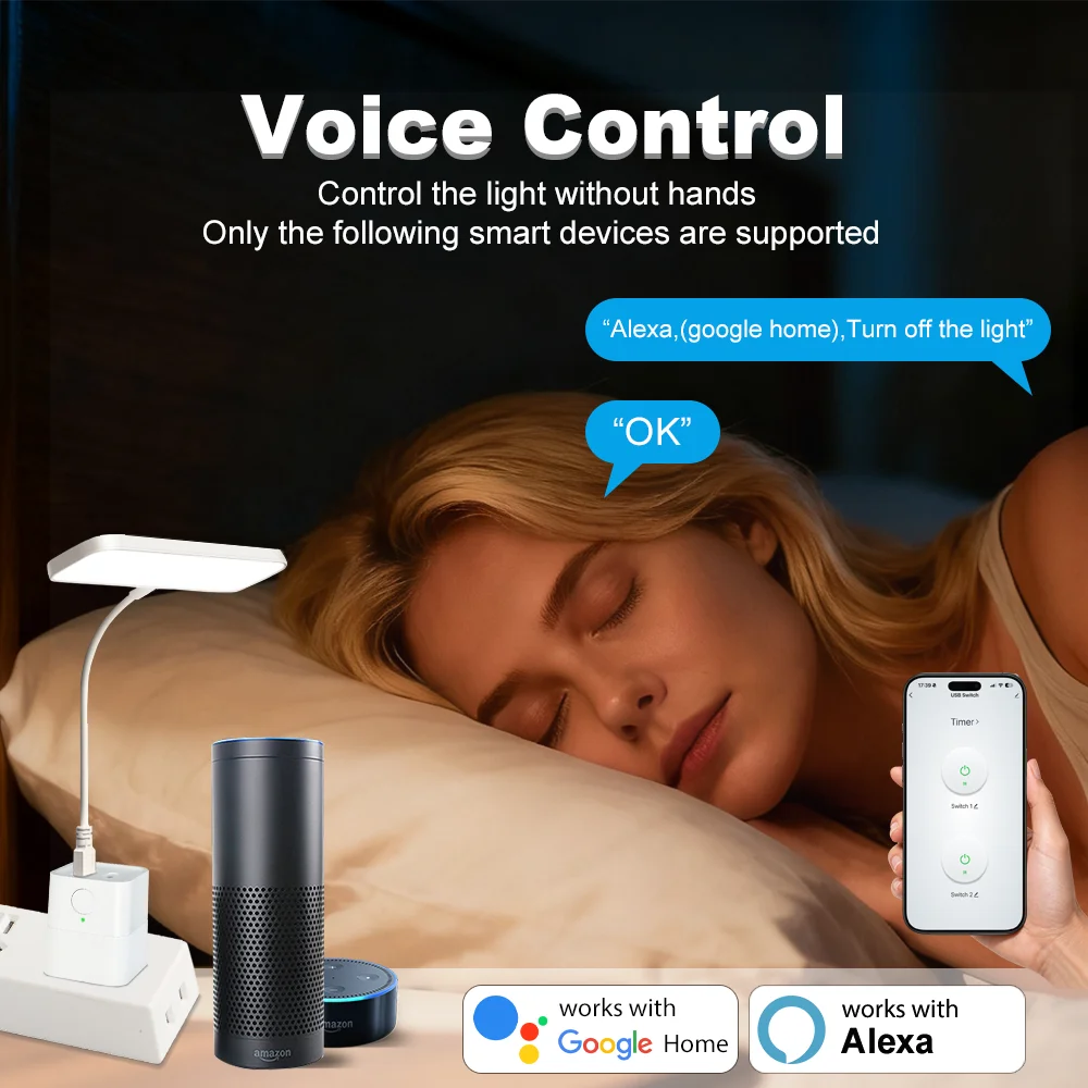 Tuya/Zigbee2MQTT Smart Micro USB/Type-C Adaptor Switch 5V Mini USB Power Adaptor Voice Control Plug Work With Alexa Google Home