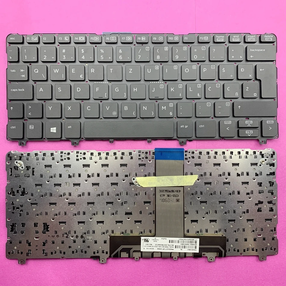 Slovenian Balkans Black Laptop Keyboard For Hp Pro X2 612 G1 Without Frame Wb Layout