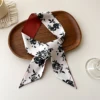 Europe 2024 Fashion New National Style Small Nroken Flower Women's Decorative Twill Binding Bag Handle Silk Scarf Ribbon Scarf 3