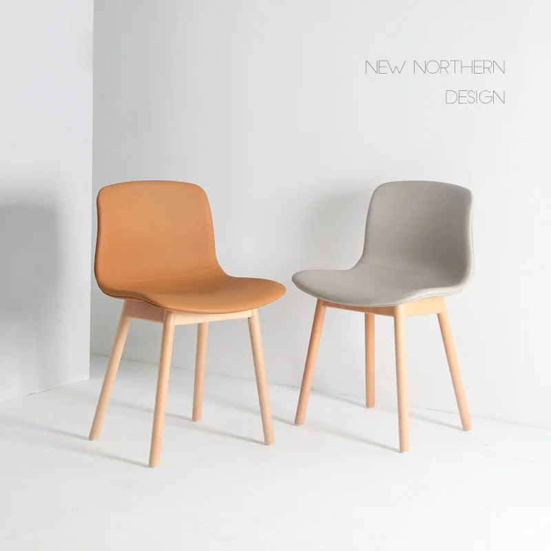 

nordic modern design full microfiber upholstered seat side chair beech wood legs dining chair for dining room restaurant cafe