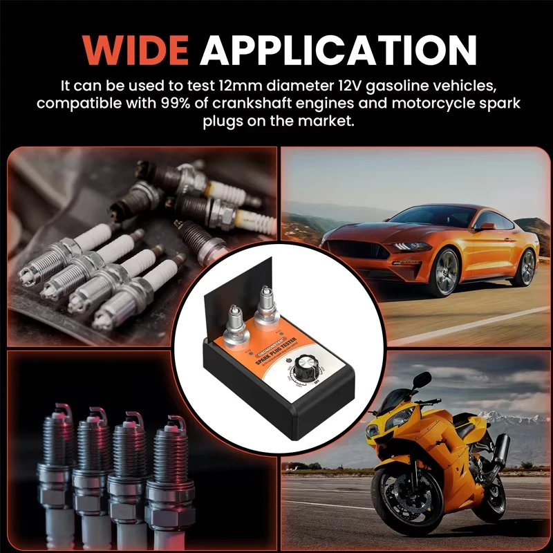 HOT SALE Spark Plug Tester Double Hole 0-6000rpm Spark Plug Analyzer 12V Auto Engine Ignition Coil Diagnostic Tool