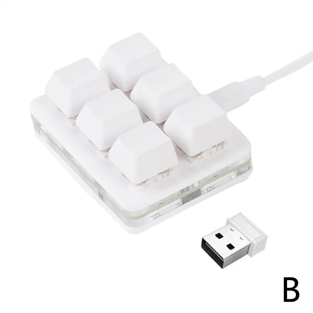 Bezprzewodowa klawiatura mechaniczna Bluetooth z 6 klawiszami, interfejs Type-C, konfigurowalne klawisze skrótów, akcesoria komputerowe.