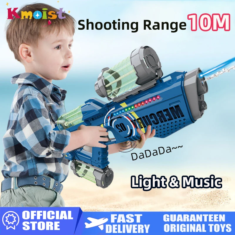Automatic Electric Water Gun with Light Rechargeable Continuous Firing Summer Party Game Kids Space Splashing Toys for Boys Gift 6