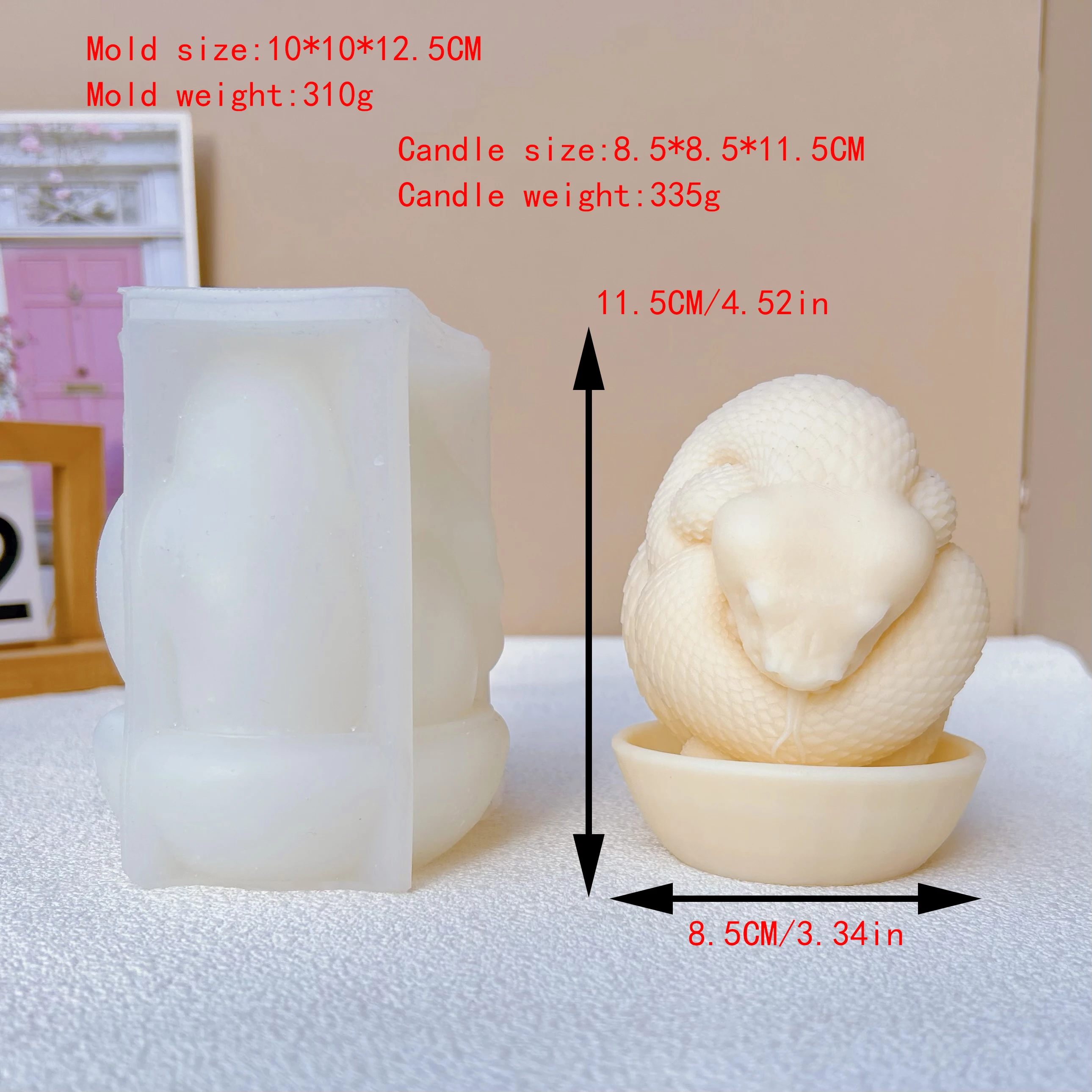 Large Python Silicone Candle Mold DIY Animal Snake Candle Mold For Home Decoration, Suitable For Candles, Resin, Soap, Concrete