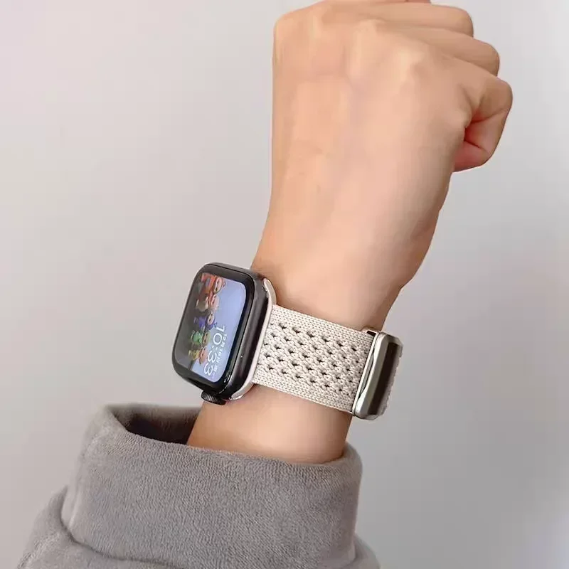 Cartoon Braid Nylon Magnetic Buckle Strap For Apple Watch Series 10 42mm 46 41mm 40 Lovely Girl Band For iwatch 10 9 8 SE 6 5 4