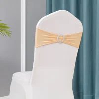 Chair Sashes Bows Wedding Lycra Chair Spandex Bands Stretch With Buckle For Chair Covers Decoration Party Dinner Banquet 4