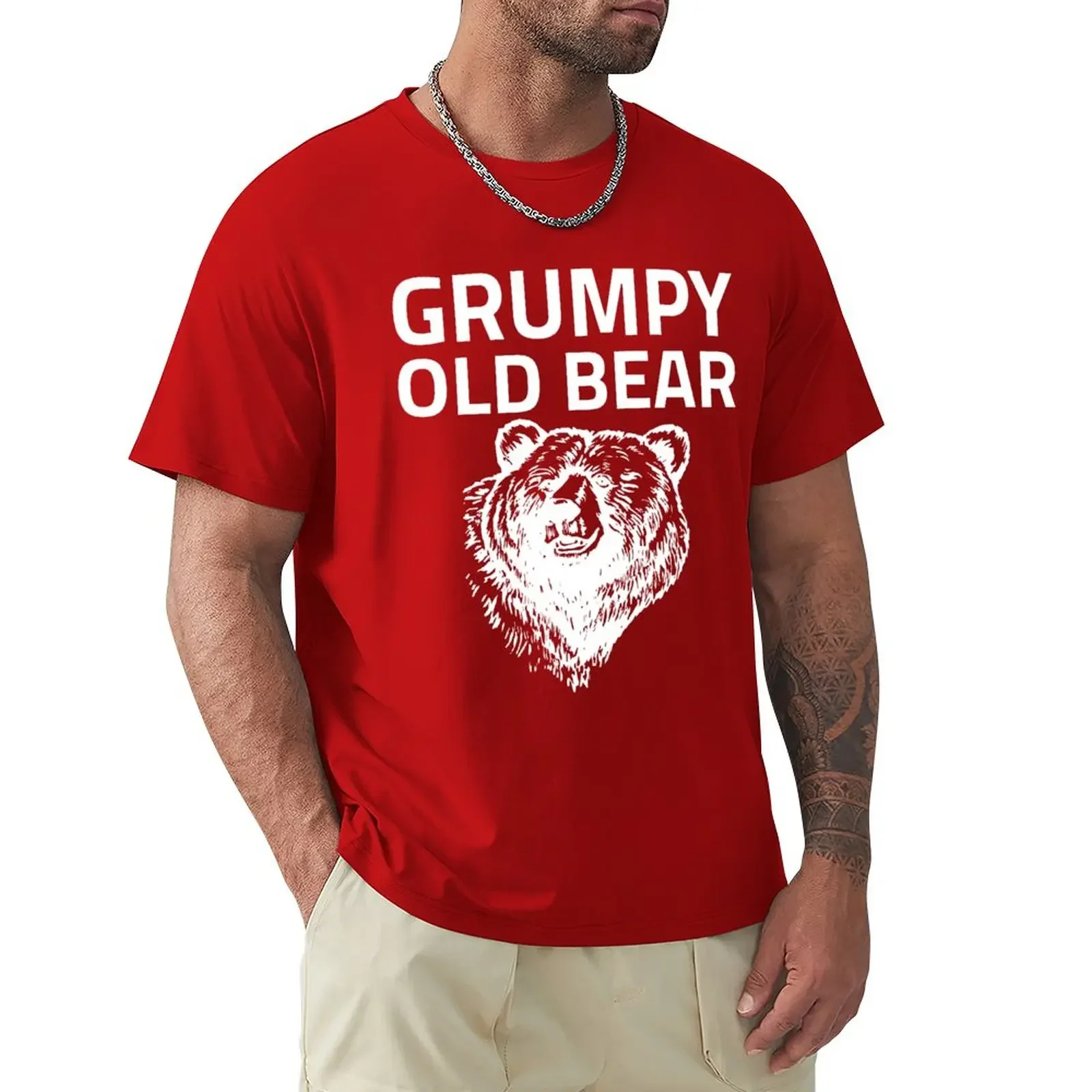 T-Shirt Grumpy Old Bear Vintage Plain Summer Clothes Magliette Grafiche Da Uomo Divertenti