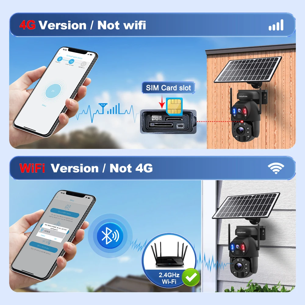 كاميرا مراقبة SHIWOJIA 4K بالطاقة الشمسية تكبير 36X