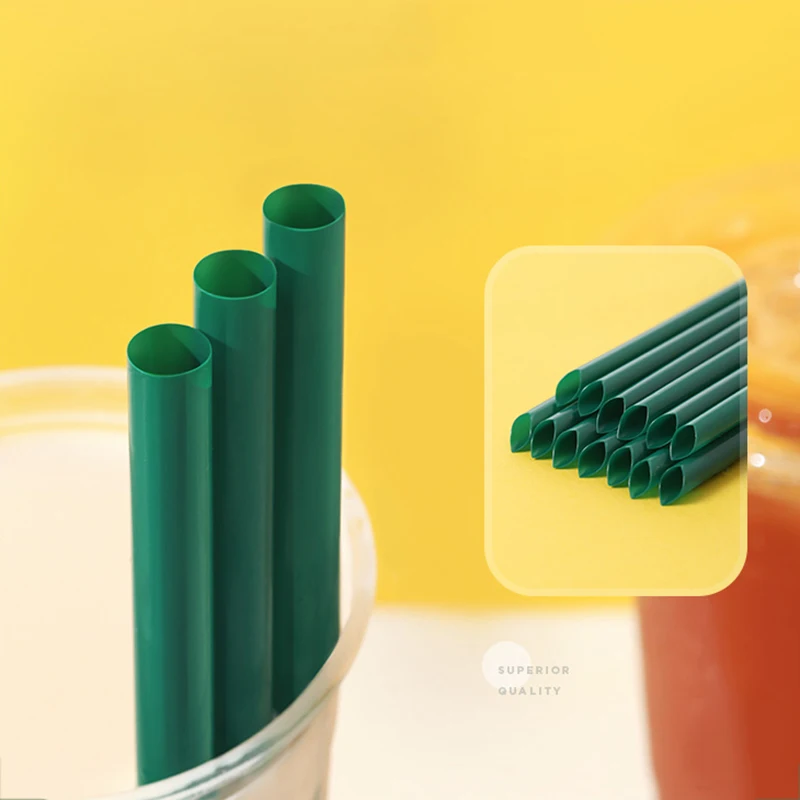 Drinking Straws Bpa Free Disposable Plastic Straws Milkshake Wide Boba Bubble Tea Long Individually Wrapped Drinkware Bar Tools
